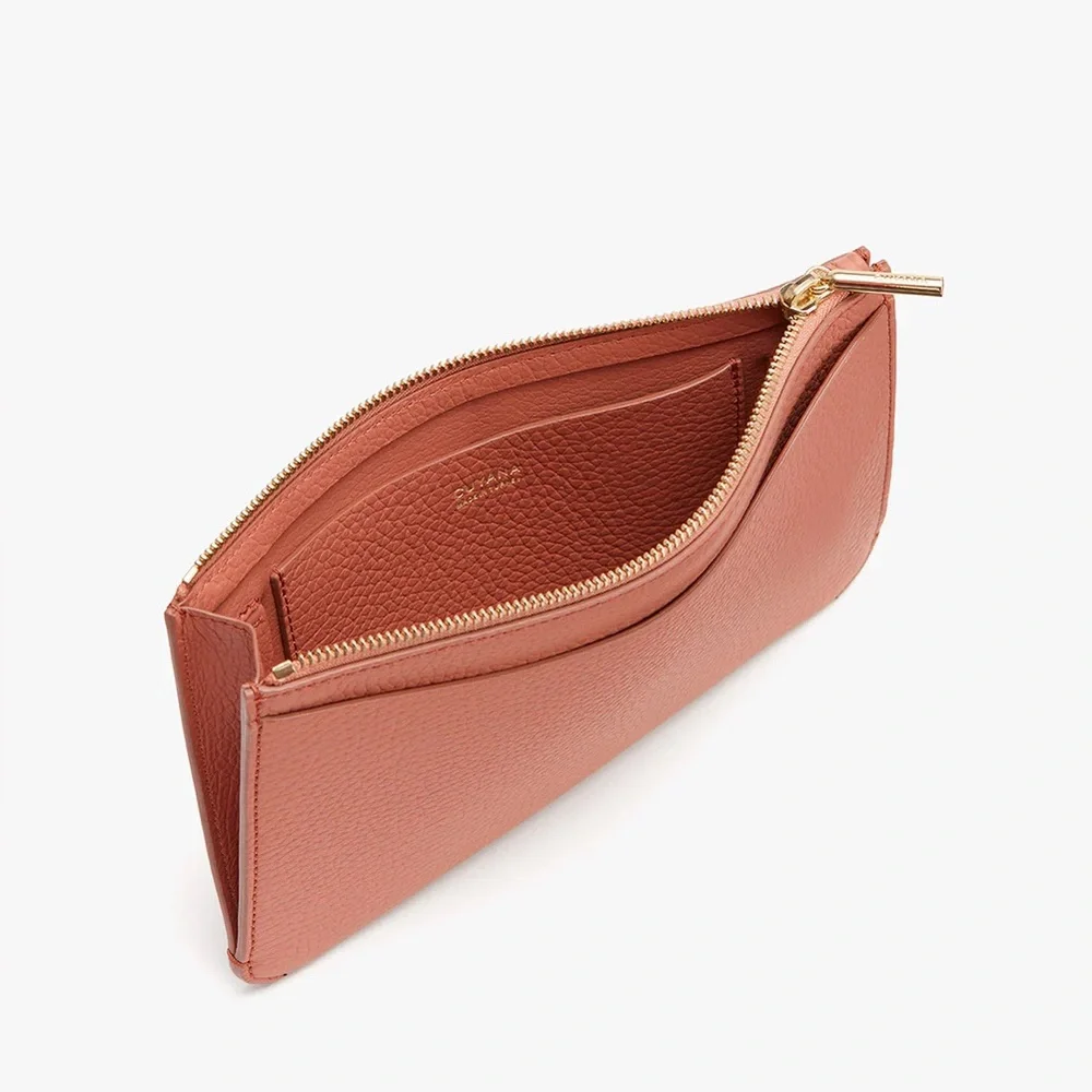 NWT Cuyana System Zipper Pouch in Cherry Pebbled Leather - Picture 6 of 13